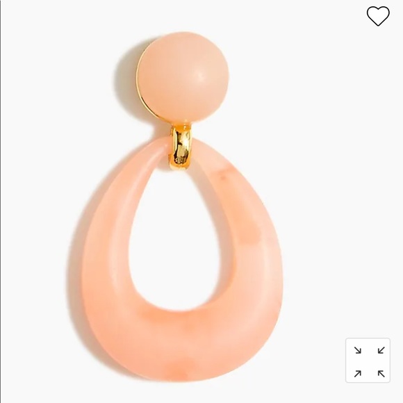J. Crew • Coral Resin Teardrop Statement Earrings •NWT - Picture 3 of 4